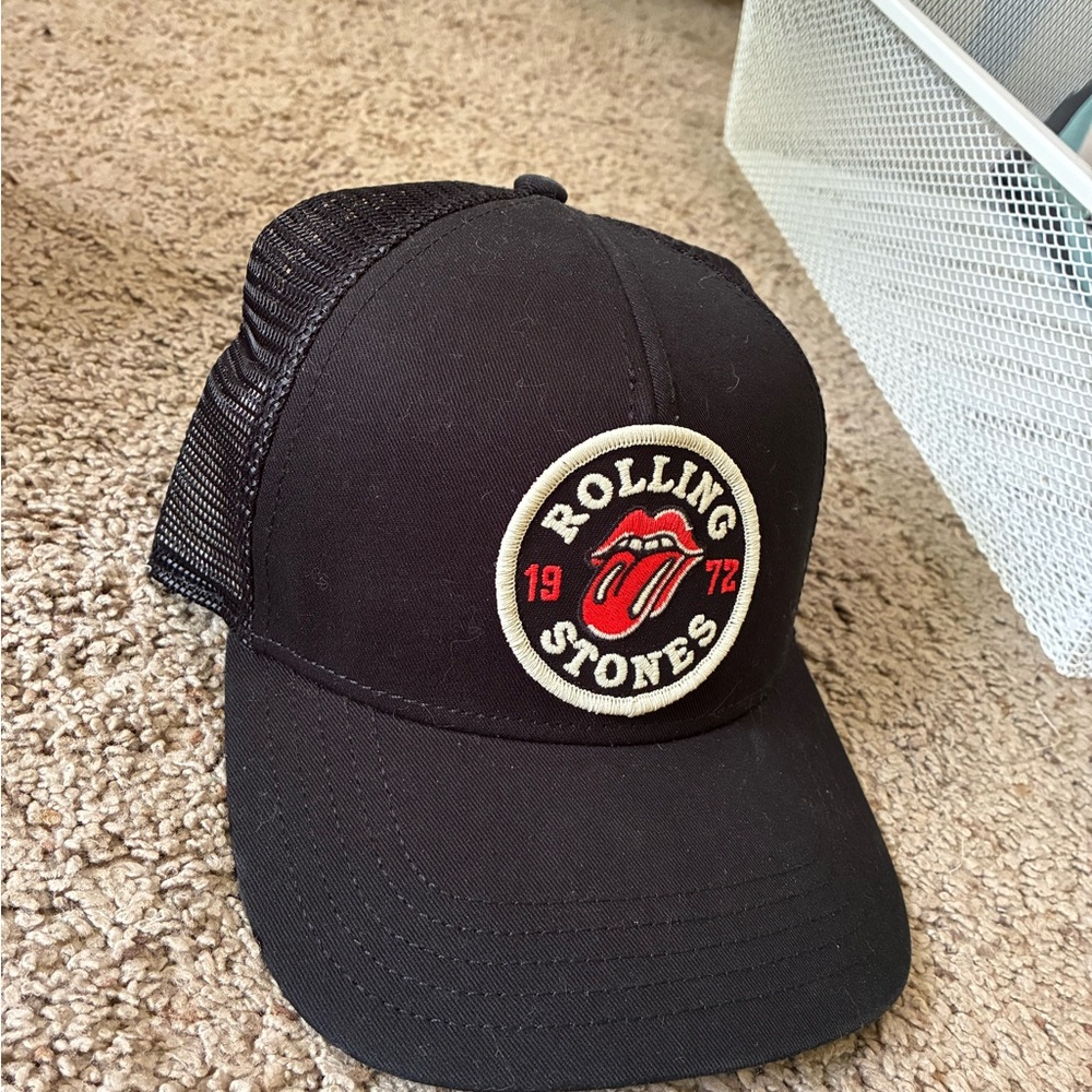 Rolling Stones Black Trucker Hat